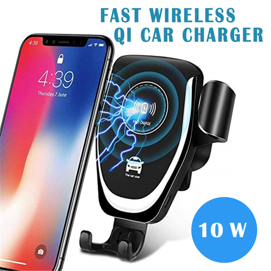 10W Fast Qi Car Mobile Phone Holder Wireless Charger For Iphone