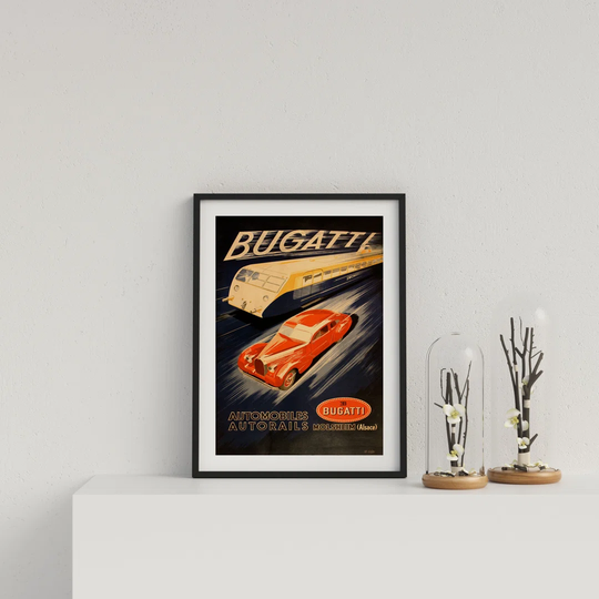 Retro Bugatti Advertising Print