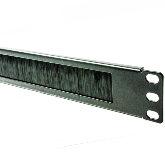 kenable BLACK Brush Cable Management 19 Universal Panel 1U for Data Cabinet