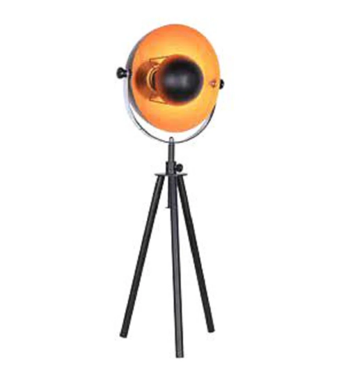 Black And Gold Tripod Metal Table Lamp