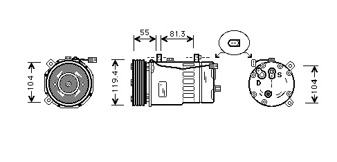 Compressor, air conditioning *** IR PLUS *** 0300K003