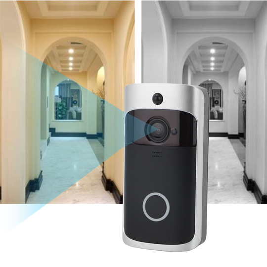 (Black) Smart Wireless WiFi Ring Doorbell Security Intercom Video Camera Door Bell