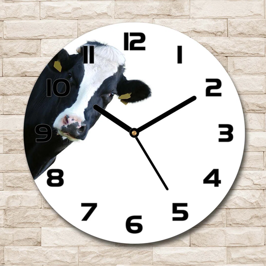 Decoration Picture Art Modern Kitchen Living Room Cow 30cm Silent Wall Clock