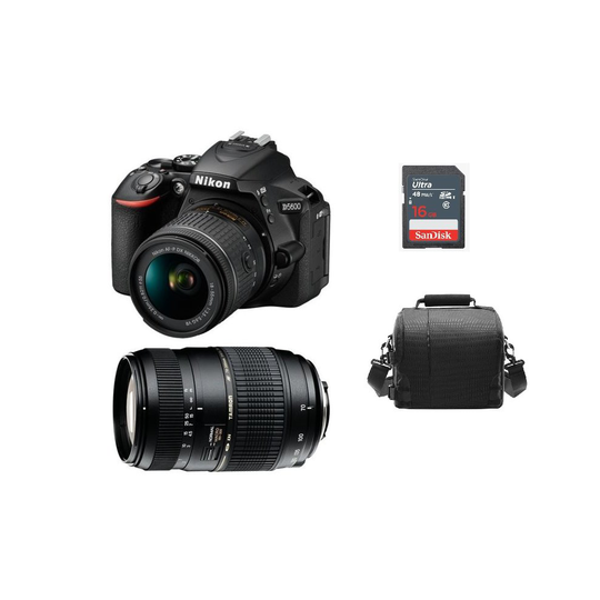 NIKON D5600 +AF-P 18-55MM F3.5-5.6G+TAMRON AF 70-300mm+Bag+16G SD card
