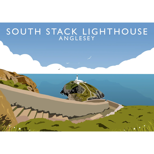 South Stack Lighthouse by Richard O'niel - Graphic Art Print on Paper