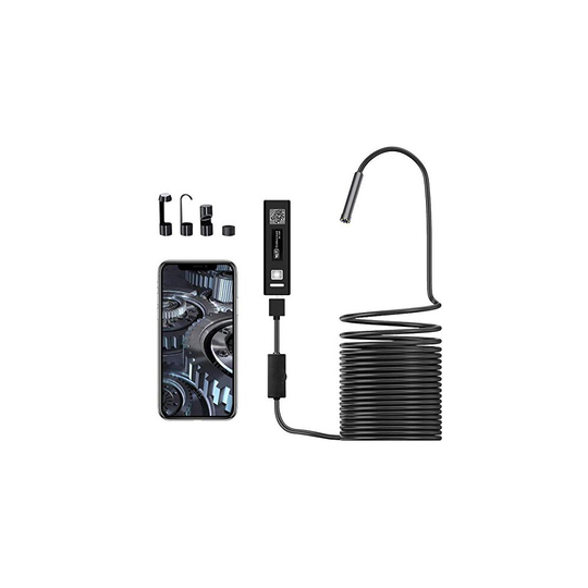 ZXCN 8mm Wifi Endoscope Camera, USB Endoscope Inspection Camera IP68 Waterproof Tube Sink Drain Pipe Camera with 8 LED Lights for Android, iPhone