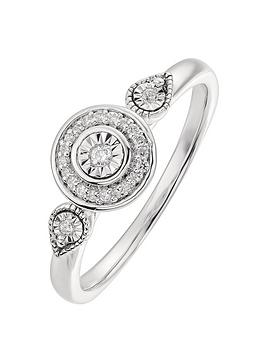 Love Diamond 9Ct White Gold Diamond Engagement Ring