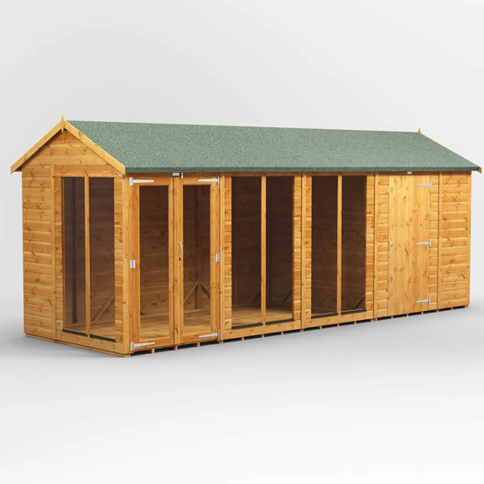 18X6 Power Apex Summerhouse Combi Including 6Ft Side Store