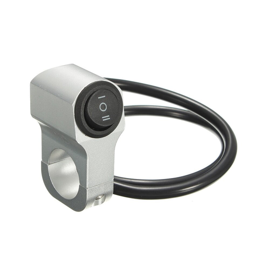 (Silver) Aluminum Alloy Motorcycle Handlebar, Headlight Switch