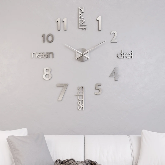 Oversized Stainless Steel 100cm Wall Clock