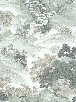 Fine Décor Oriental Landscape - Eau De Nil