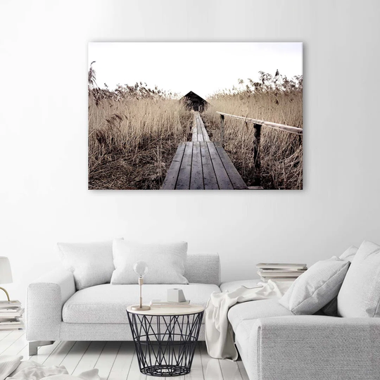 Canvas Print Bridge Nature Lake