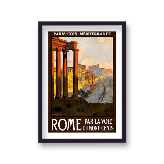 Vintage Travel Print Rome With Border
