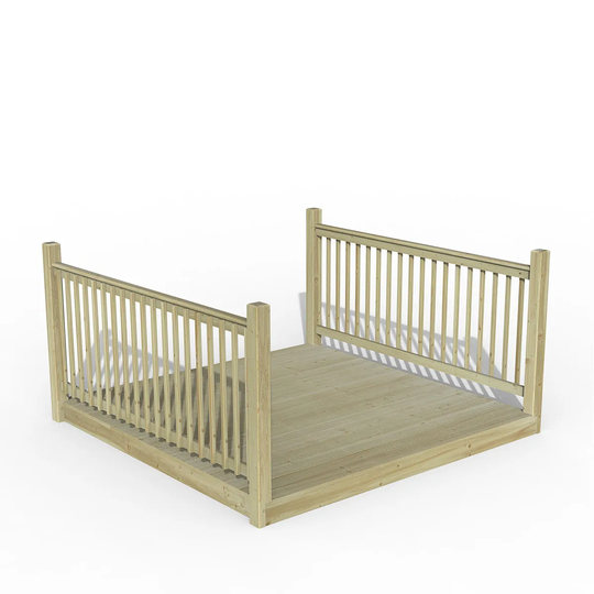 Forest Garden Decking Kit 2.4 x 2.4m with 2 x Balustrade