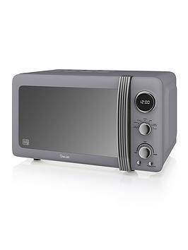 Swan Digital Retro 800W Microwave- Grey