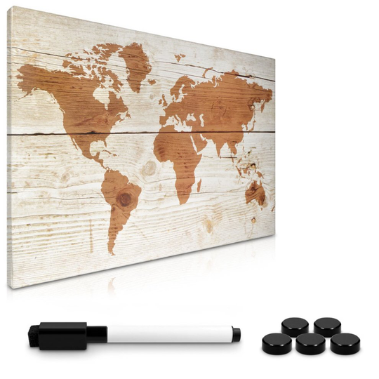 Navaris Memo board magnetic board - Memo board 40 x 60 cm writable washable in different designs - Message board incl. magnetic pen holder