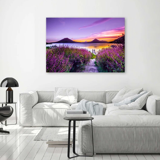 Canvas Print Lavender Lake Landscape