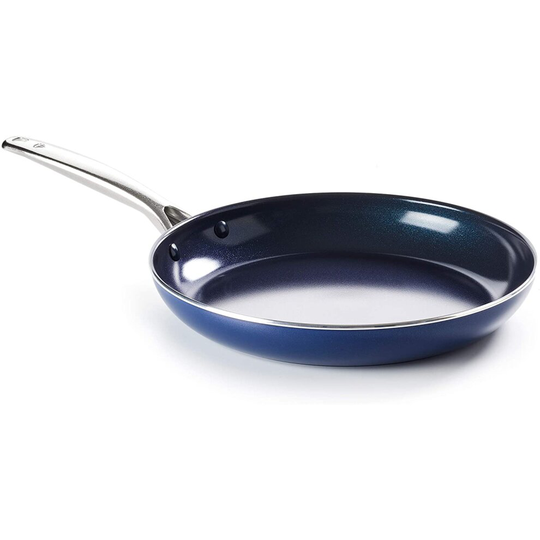 Blue Diamond Frying Pan, Non Stick Aluminium Pan - Induction & Oven Safe Cookware - 32 cm, Blue