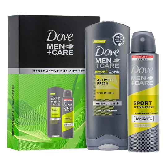 Dove M+C Dove Men+care Sport Active Duo Gift Set For Him Body Wash 250Ml & Deo 150Ml