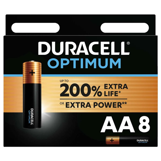 Duracell Optimum AA Batteries - 8 Pack