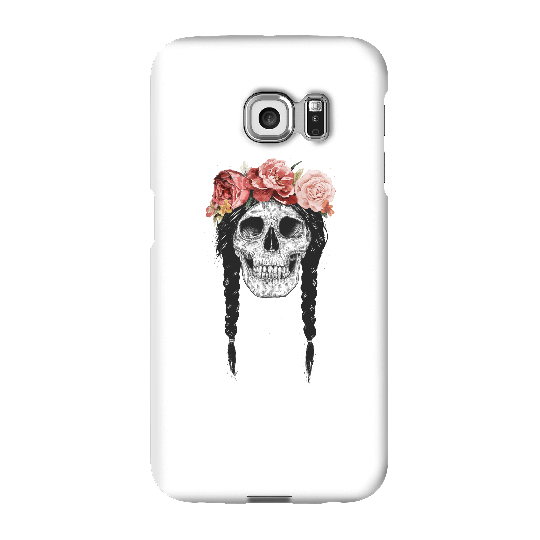 Balazs Solti Skull And Flowers Phone Case for iPhone and Android - Samsung S6 Edge - Snap Case - Gloss