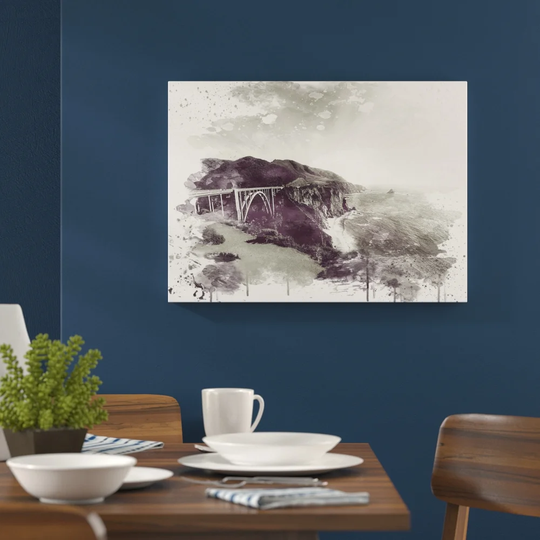 'Seascape Bixby Creek Bridge Big Sur California' Graphic Art Print Poster