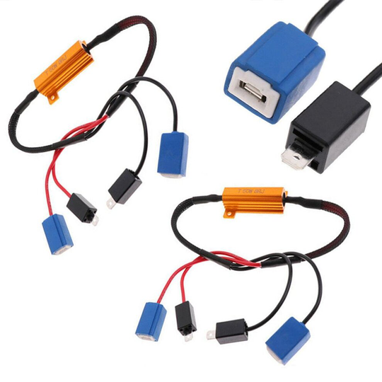 2x 50w H1 H3 LED HID Headlight CanBus Error Free Canceller Decoder Load Resistors