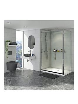 Mode Bathrooms Dark Grey Toilet And Basin Suite With Shower Enclosure
