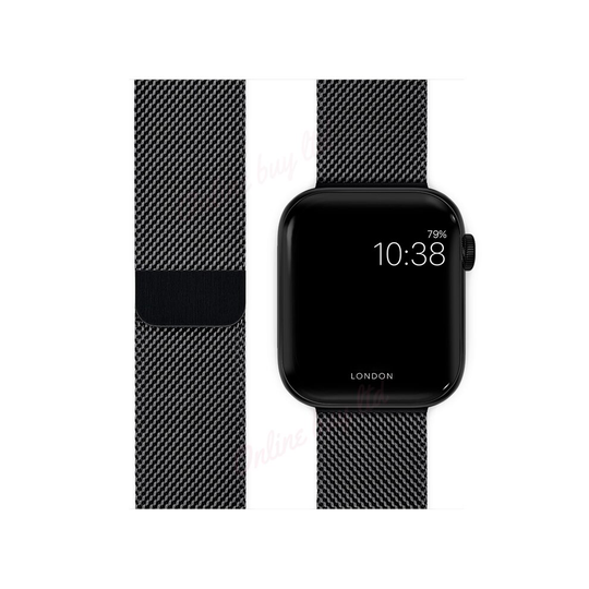 (Black) 42/44mm iWatch Strap Magnetic Milanese Loop Band For Apple Watch Series 7 6 SE 5 4 3 2 1 1st Gen