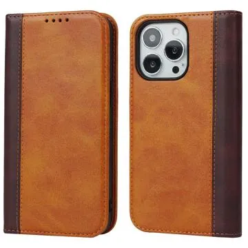 Elegance Series iPhone 14 Pro Max Wallet Case - Yellow / Brown