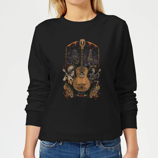 Coco Guitar Poster Women's Sweatshirt - Black - S