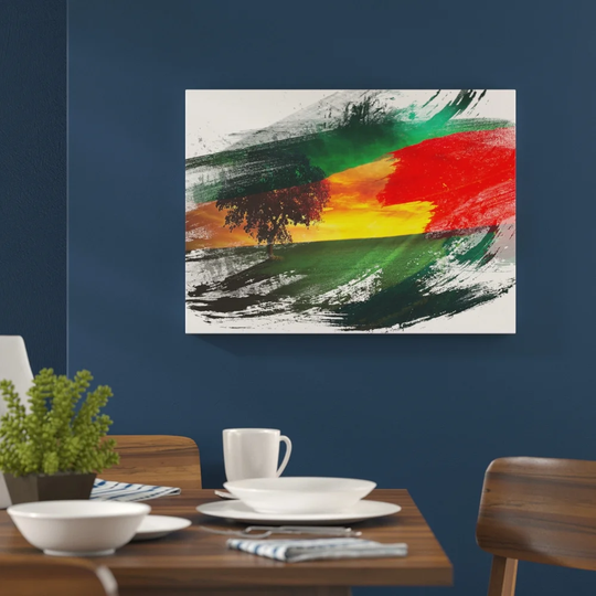 'Landscape Brazil Sunset and Tree' Graphic Art Print Poster
