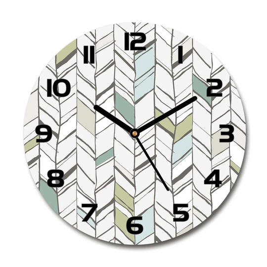 Decoration Picture Art Modern Kitchen Living Room Herringbone Pattern 30cm Silent Wall Clock