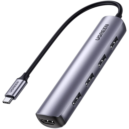 UGREEN USB C Hub Multiport Adapter HDMI 5-IN-1 Ultra Slim with 4 USB 3.0 Ports for Data Transfer 4K HDMI Output, Compatible with Macbook Pro, Macbook