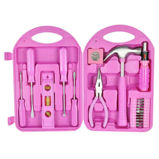 Vivo 28Pc Pink Tool Kit Set With Carry Case