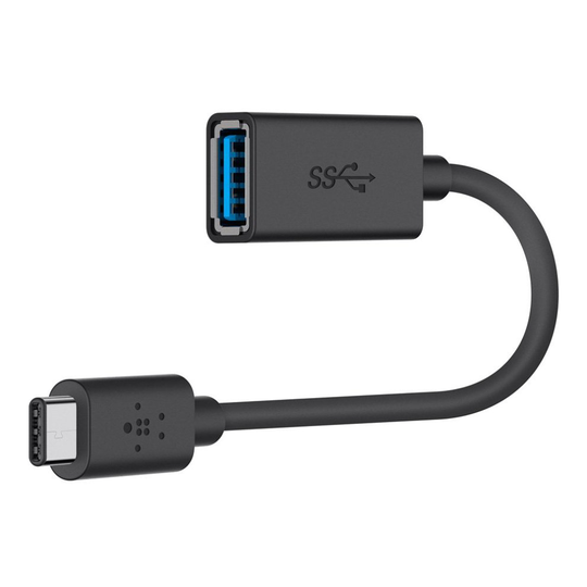 Belkin USB 3.0 USB-C to USB-A Adapter (USB-IF Certified, 5 Gbps, Compatible with MacBook, MacBook Pro) - Black