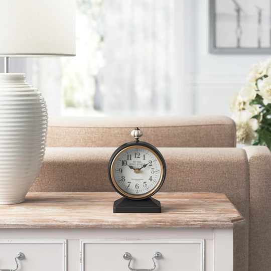 Vivienne Analog Metal Mechanical Tabletop Clock