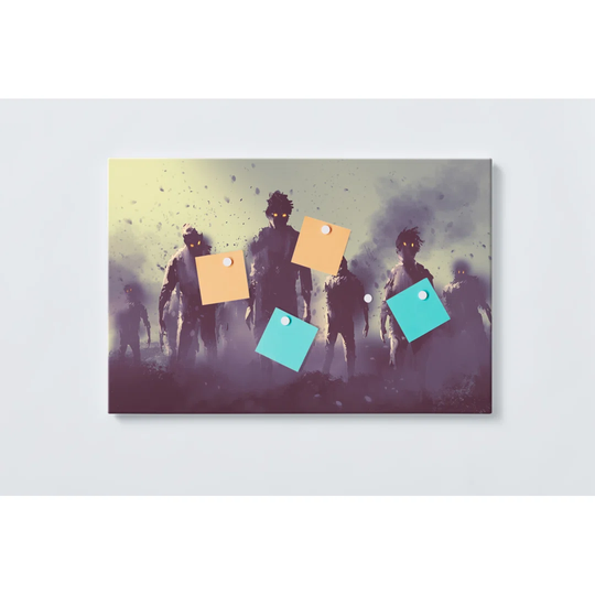 Zombies Magnetic Wall Mounted Cork Board