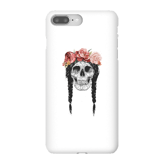 Balazs Solti Skull And Flowers Phone Case for iPhone and Android - iPhone 8 Plus - Snap Case - Gloss