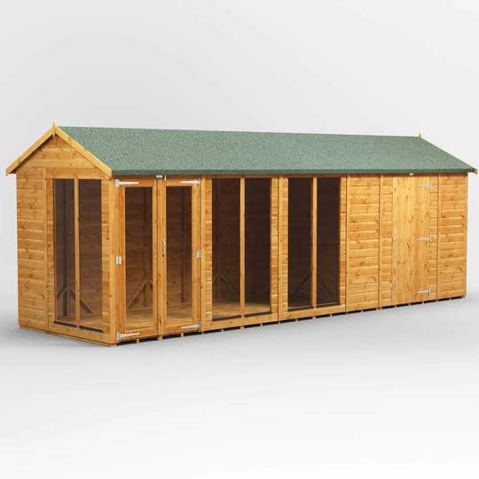 20X6 Power Apex Summerhouse Combi Including 6Ft Side Store