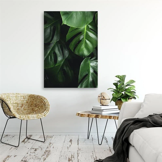 Canvas Print Flowers Monstera Leaves Plants