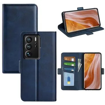 ZTE Axon 40 Ultra Wallet Case with Magnetic Closure - Blue