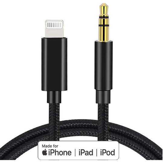 WIKIPro Lightning to 3.5mm Aux Cable 3.3ft/1M [Apple MFi Certified] Audio Adapter Dongle Auxiliary Cord for iPhone SE/11/11Pro/11 Max/XR/Xs/Xs Max/X/8