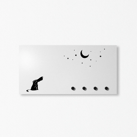 Dog and Moon Wall Key Hook