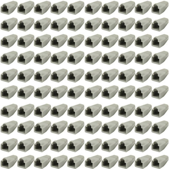 100x Grey RJ45 Strain Relief Network Cable CAT5/6 Connector Boot Cover Cap End
