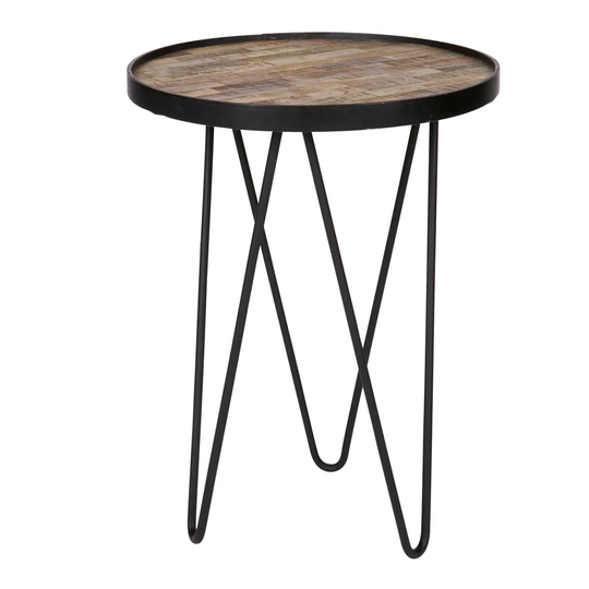 Humboldt Wood Metal Side Table