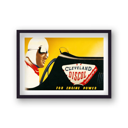 Vintage Advertising Print Driscol Oil Racing Car Driver