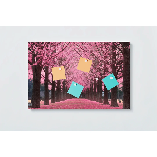 Tree-Lined Avenue Magnetic Wall Mounted Cork Board