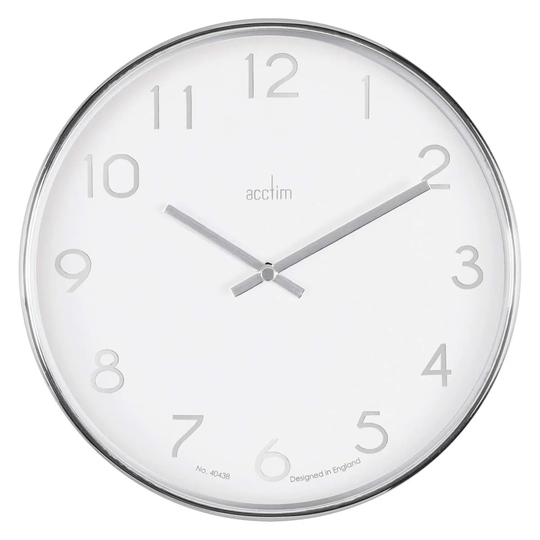 Acctim CK2282 Elma Chrome Case Wall Clock Smoke Grey