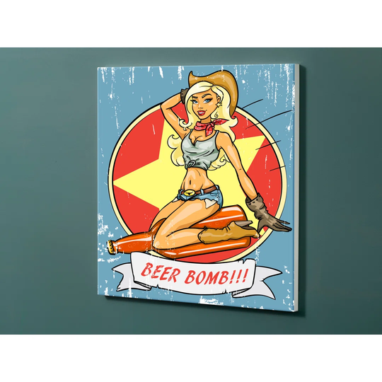 Notiz Motive Pinup Girl Magnetic Wall Mounted Cork Board